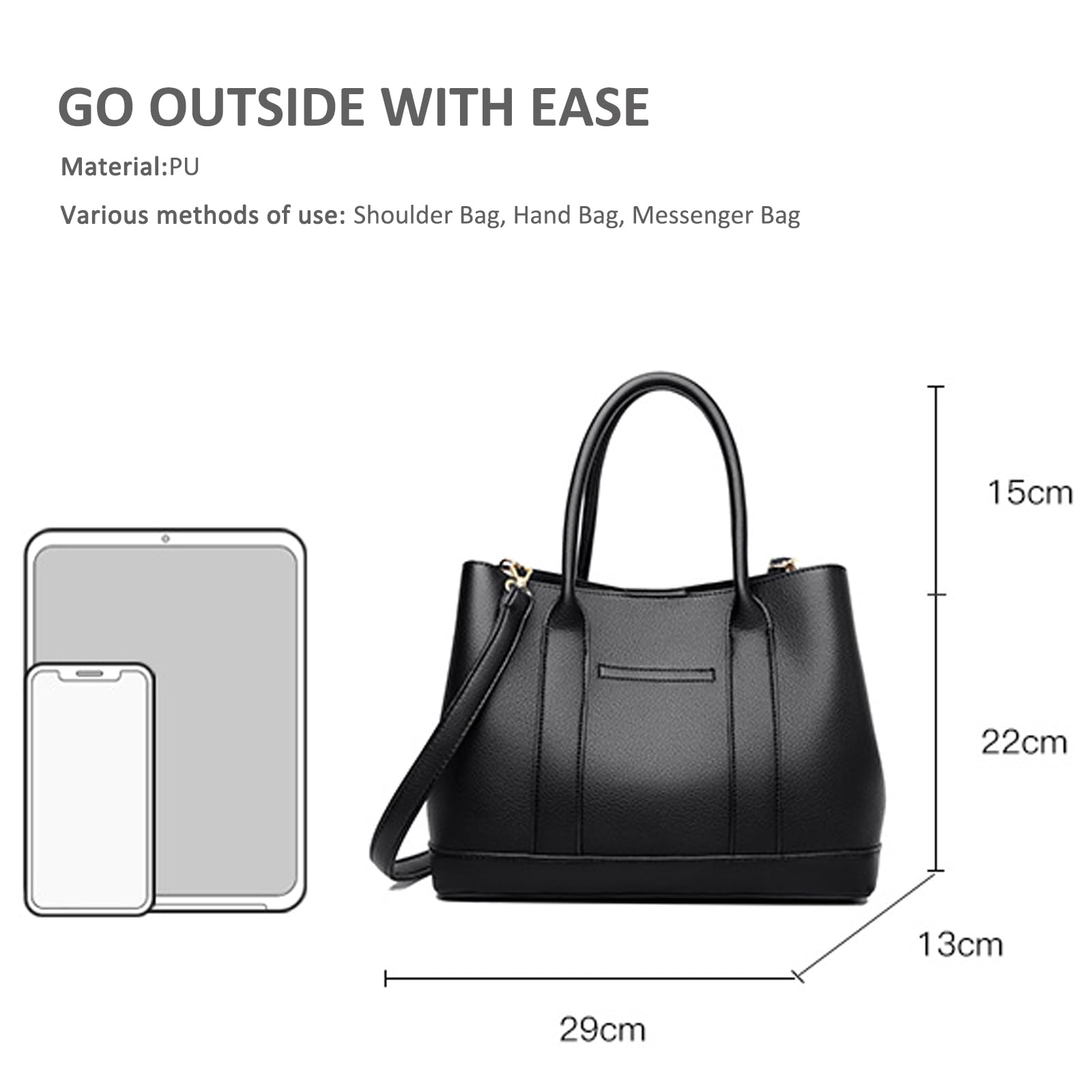 Black pebbled handbag - Image 4