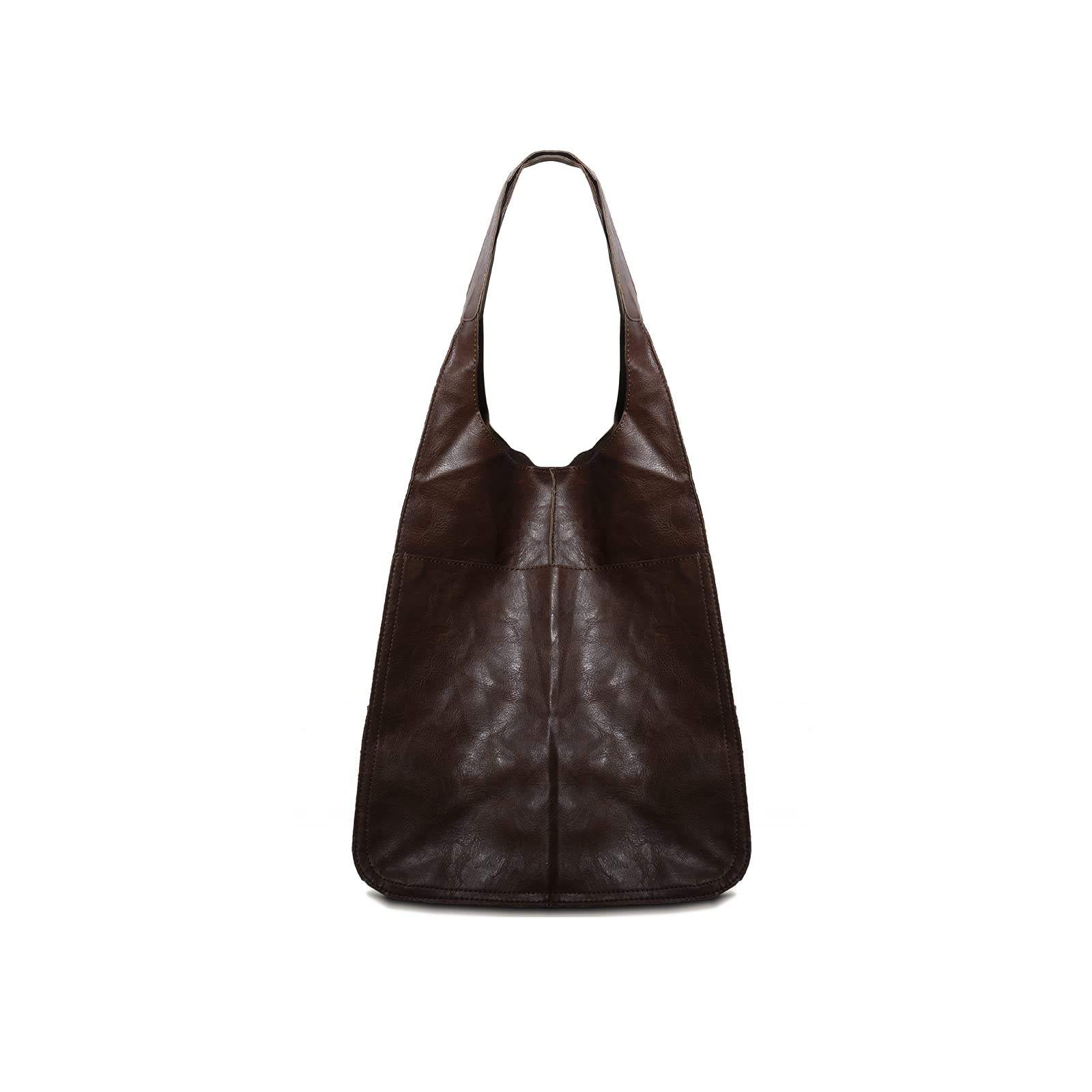 Dark brown, soft and loose-fitting handbag - Image 3