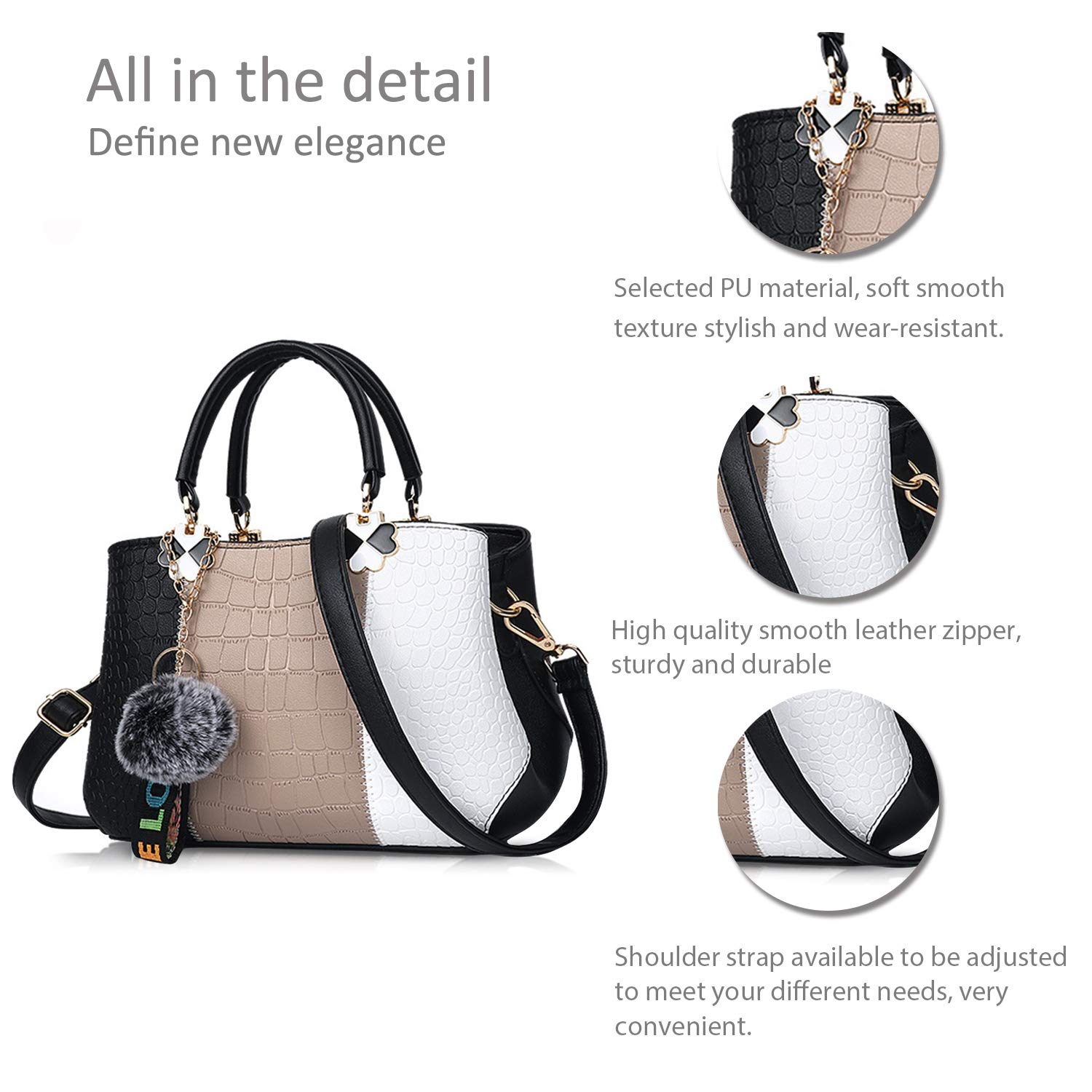 Color-blocked decorative handbag - Image 3