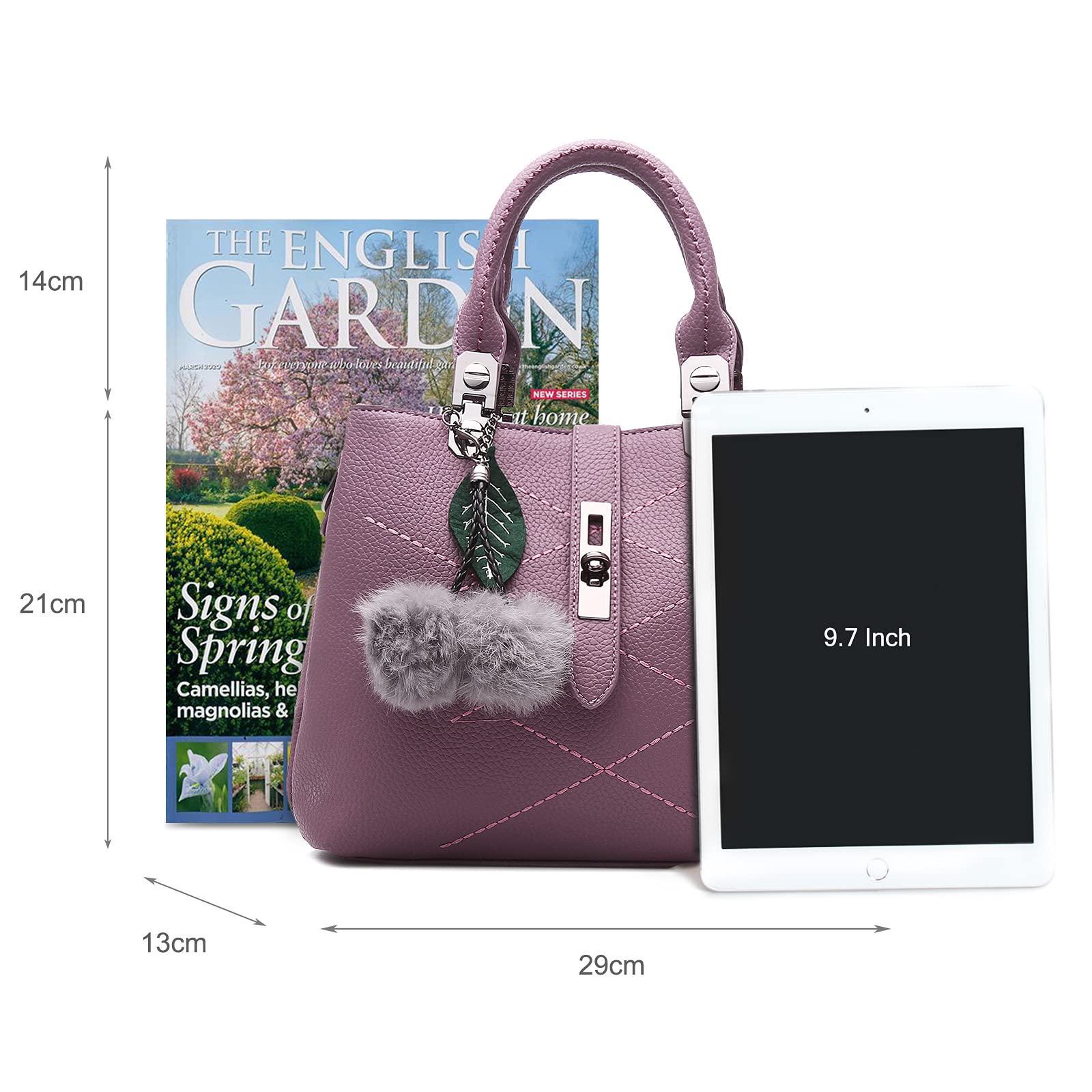 Purple pebble-patterned handbag - Image 3