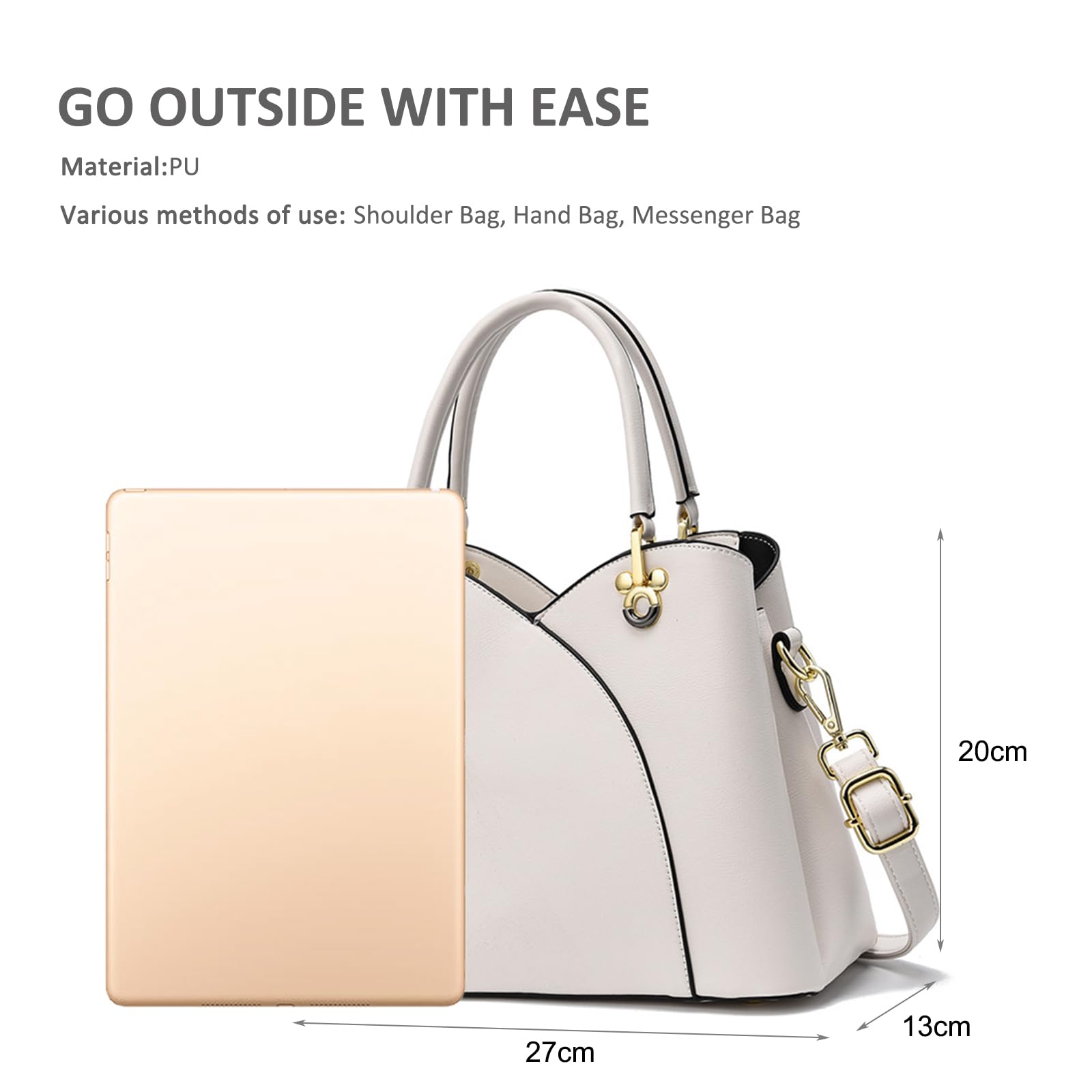 Cherry-decorated cream-white handbag - Image 3