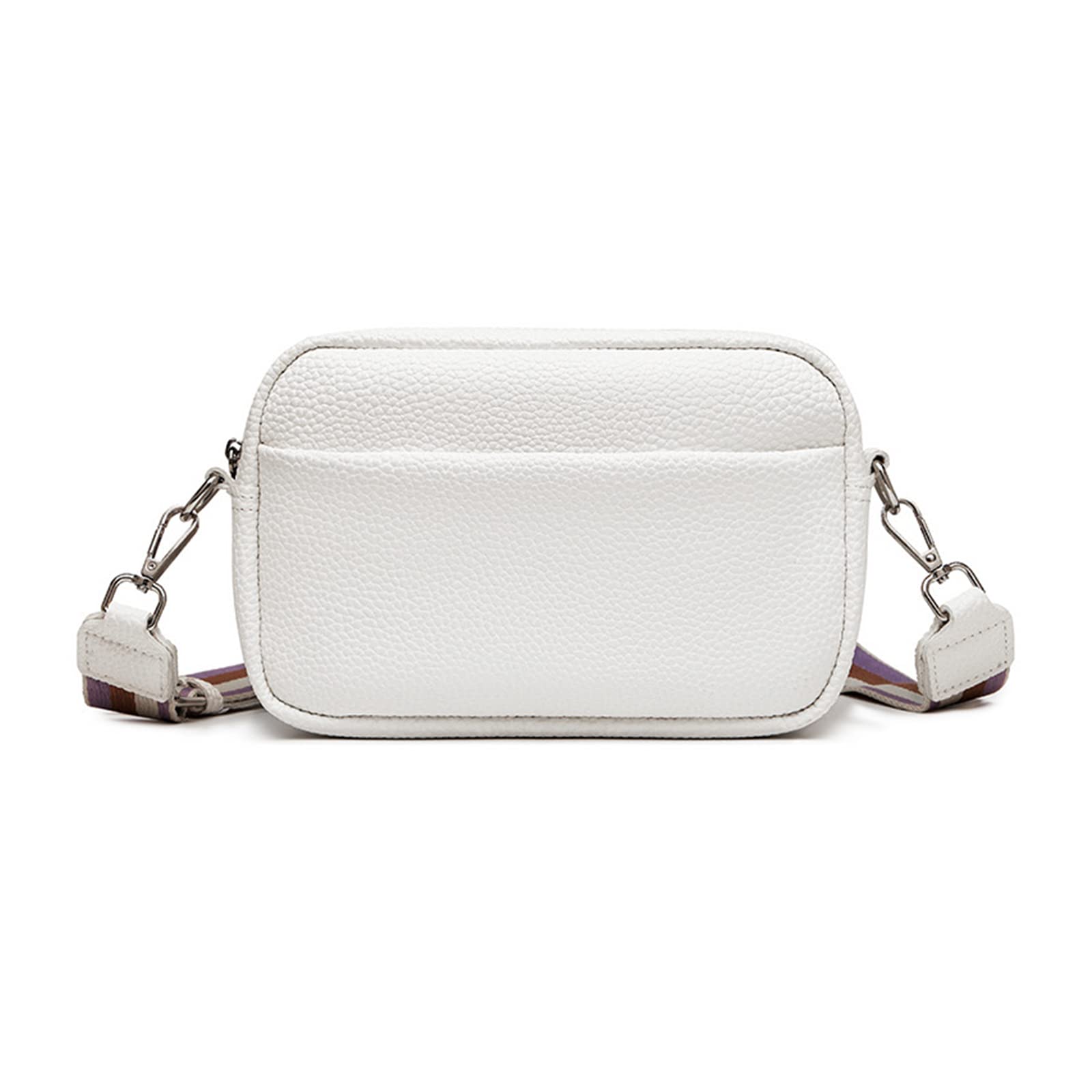 White pebbled leather crossbody bag - Image 2